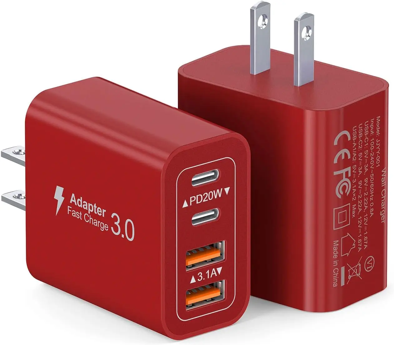 2Pack 40W USB C Wall Charger, Fast Charging Block PD+QC 4 Port for iPhone 16, iPad, Samsung, Switch, Smartphones & Tablets
2Pack 40W USB C Wall Charger, Fast Charging Block PD+QC 4 Port for iPhone 16, iPad, Samsung, Switch, Smartphones & Tablets