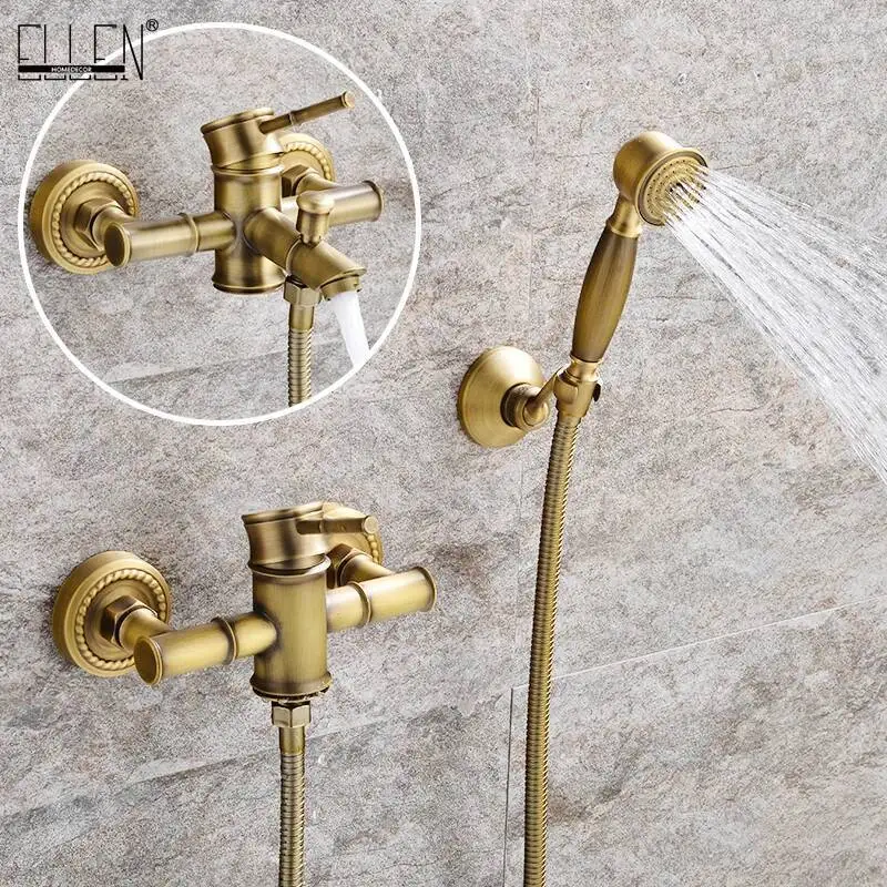 Bathroom Bamboo Bath Faucets Set Bathtub Faucet Water Mixer Crane Tap Antique Bronze Finished With Hand Shower EL740
Bathroom Bamboo Bath Faucets Set Bathtub Faucet Water Mixer Crane Tap Antique Bronze Finished With Hand Shower EL740