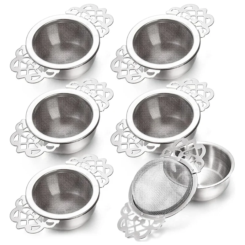 6Pack Tea Strainers with Drip Bowl,2.5 Inch Tea Filters for Loose Leaf Tea, Stainless Steel Mesh Tea Infuser with Handle
6Pack Tea Strainers with Drip Bowl,2.5 Inch Tea Filters for Loose Leaf Tea, Stainless Steel Mesh Tea Infuser with Handle