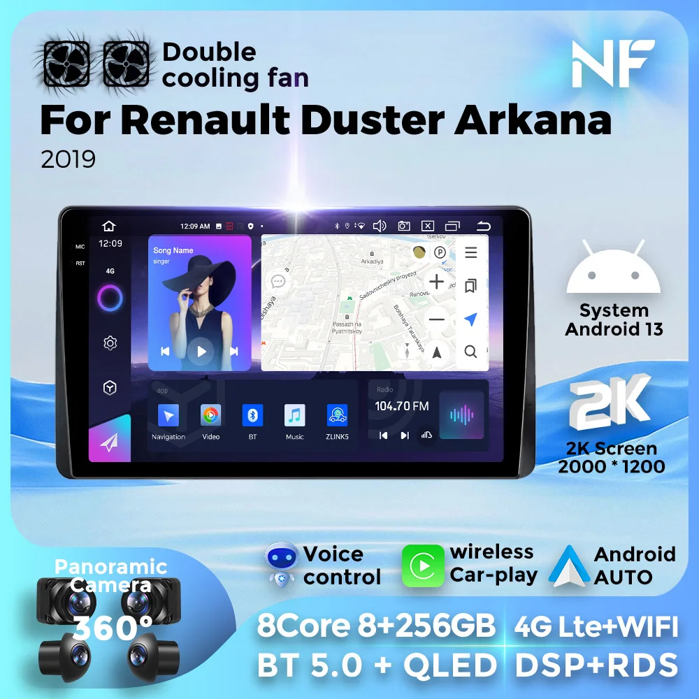 Автомагнитола на Android 13 для Renault Duster, HM 2, Arkana 1 2019, мультимедийный видеоплеер, навигация, стерео, GPS для Carplay Auto BT5.0 
Автомагнитола на Android 13 для Renault Duster, HM 2, Arkana 1 2019, мультимедийный видеоплеер, навигация, стерео, GPS для Carplay Auto BT5.0