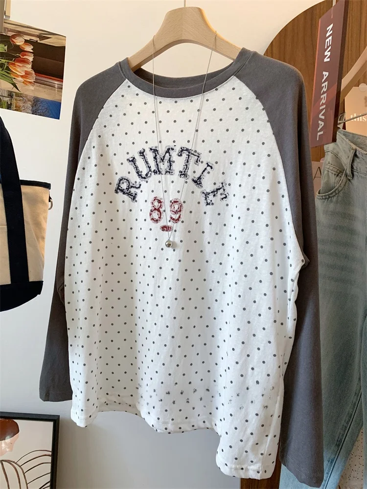 plus Size Women's Long Sleeve T-Shirt Spring Autumn Loose Fit Polka Dot Print Comfortable Cotton Top for plus Size Ladies
plus Size Women's Long Sleeve T-Shirt Spring Autumn Loose Fit Polka Dot Print Comfortable Cotton Top for plus Size Ladies