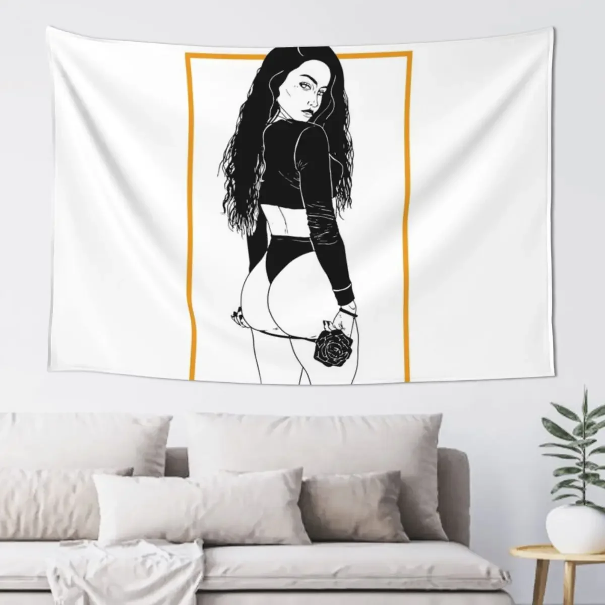 Illustration portrait woman with a rose, model Sommer Ray Tapestry Room Decorator On The Wall Tapestry
Illustration portrait woman with a rose, model Sommer Ray Tapestry Room Decorator On The Wall Tapestry