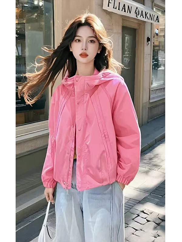 Casual Outdoor Women's Jacket Pink Hooded Spring 2025 Loose Fit Short Top Commute Style Regular Sleeve Length Button Closure
Casual Outdoor Women's Jacket Pink Hooded Spring 2025 Loose Fit Short Top Commute Style Regular Sleeve Length Button Closure
