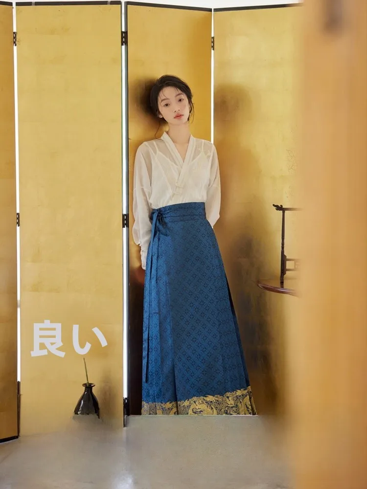 Оригинальный комплект Hanfu для вечера в июле Dan Feng Yang Guang Yu Hui Dou Jiao Chuan ort irt Новая китайская юбка с хвостом для женщин...
Оригинальный комплект Hanfu для вечера в июле Dan Feng Yang Guang Yu Hui Dou Jiao Chuan ort irt Новая китайская юбка с хвостом для женщин...