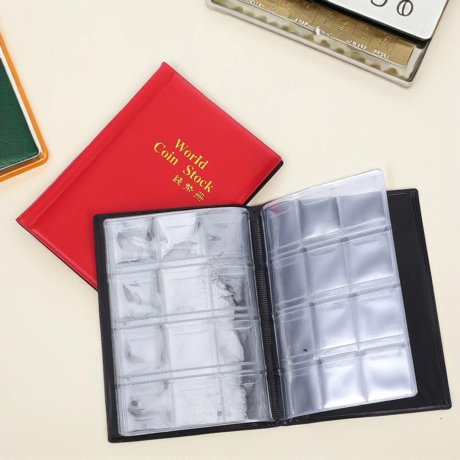 2Pcs Elegant Coin Album Book: 120 Pockets Coin Collection Book Case Organizers for Durable Coin Storage 
2Pcs Elegant Coin Album Book: 120 Pockets Coin Collection Book Case Organizers for Durable Coin Storage