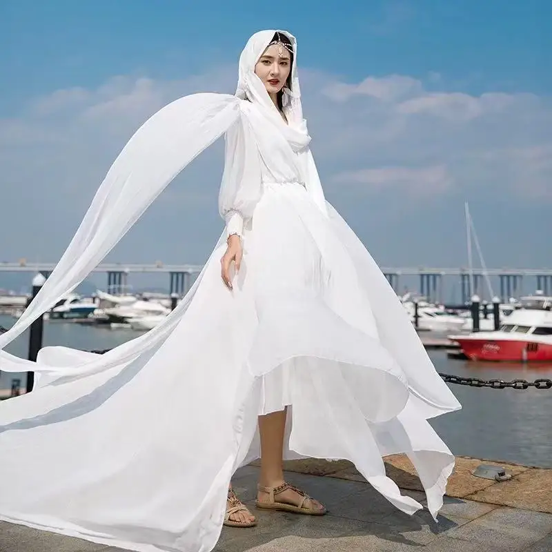 Spring Summer Elegant Solid A-line Long Dress Female Holiday Puff Sleeve Waist Ruched Korean Casual Dresses Women Dress RobeS123
Spring Summer Elegant Solid A-line Long Dress Female Holiday Puff Sleeve Waist Ruched Korean Casual Dresses Women Dress RobeS123