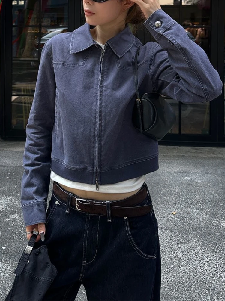 Korean Fashion Vintage 2000s Casual Streetwear Slim Fit Autumn Short Coat Lapel Zippers Jacket Retro Warm Outerwear Women Girls
Korean Fashion Vintage 2000s Casual Streetwear Slim Fit Autumn Short Coat Lapel Zippers Jacket Retro Warm Outerwear Women Girls