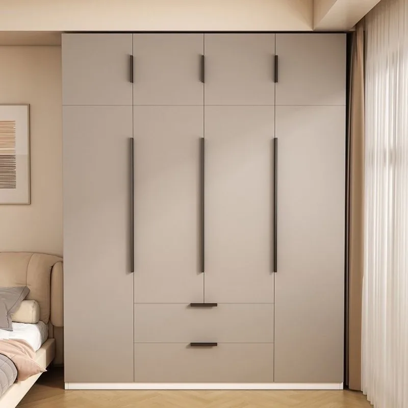 Solid wood wardrobe, easy assembly in household bedroom, double door locker by children's bedside
Solid wood wardrobe, easy assembly in household bedroom, double door locker by children's bedside