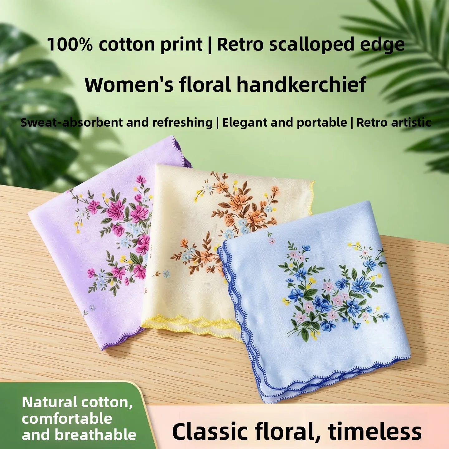 Pure Cotton Handkerchief Ladies Small Floral Print Handkerchief Crescent Vintage Sweat Absorbent Small Handkerchief
Pure Cotton Handkerchief Ladies Small Floral Print Handkerchief Crescent Vintage Sweat Absorbent Small Handkerchief