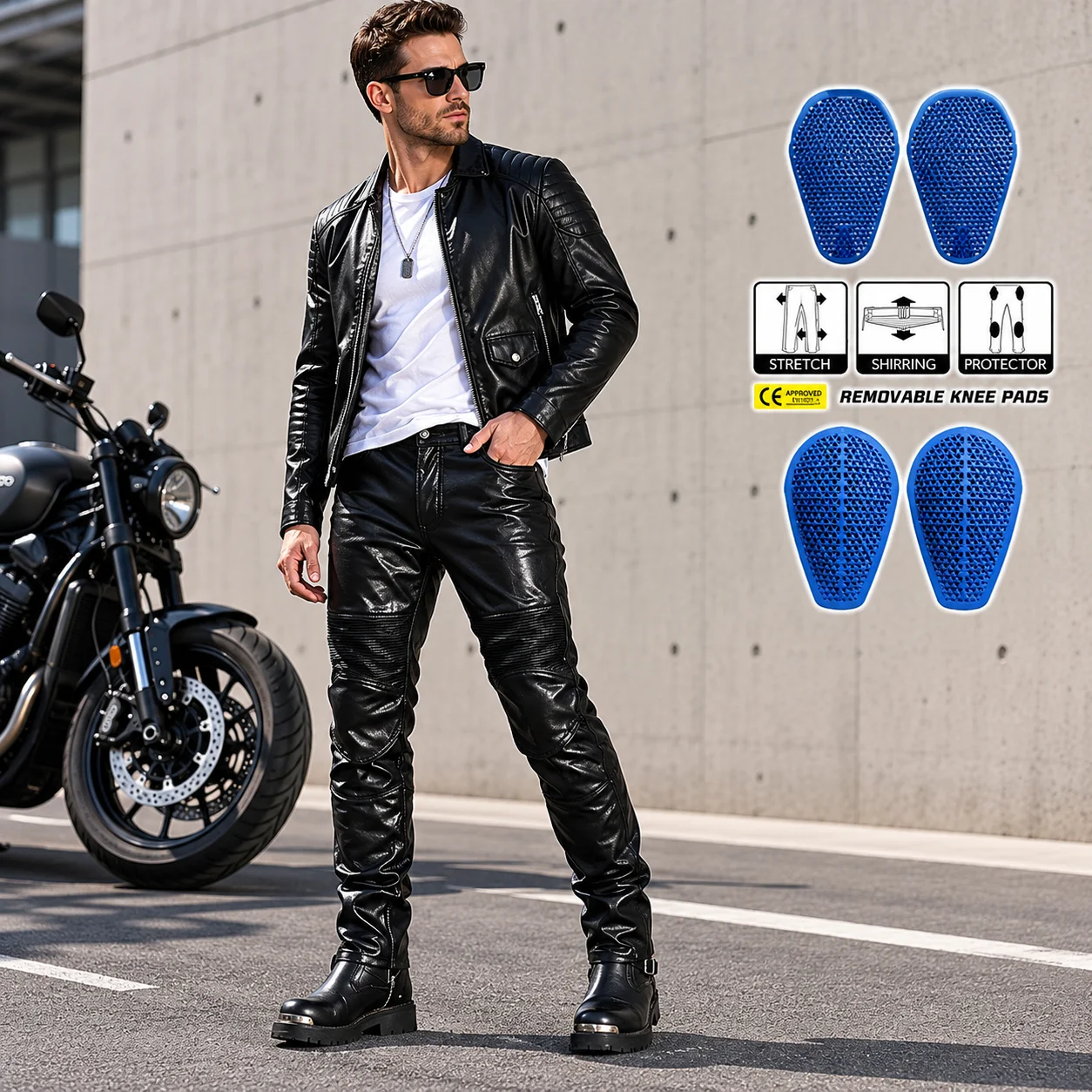 Men Winter Motorcycle Leather Riding Pants Fleece Lined CE Protective Waterproof Windproof Anti-Fall Biker Trousers
Men Winter Motorcycle Leather Riding Pants Fleece Lined CE Protective Waterproof Windproof Anti-Fall Biker Trousers
