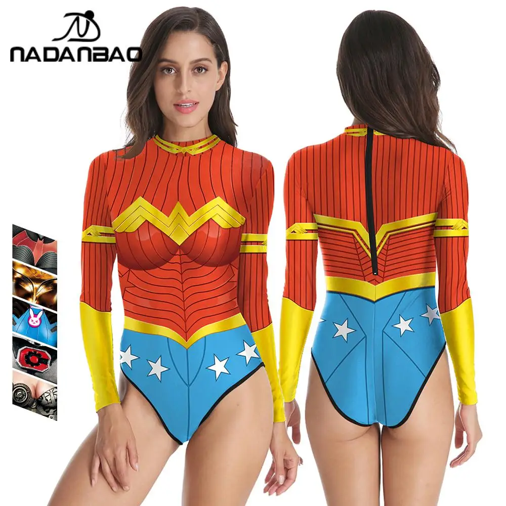 Nadanbao Women One Piece Swimwear Summerfashion Cool Punk Armor Print Party Swimsuits Zippper Long Sleeve Swimming Suit
Nadanbao Women One Piece Swimwear Summerfashion Cool Punk Armor Print Party Swimsuits Zippper Long Sleeve Swimming Suit