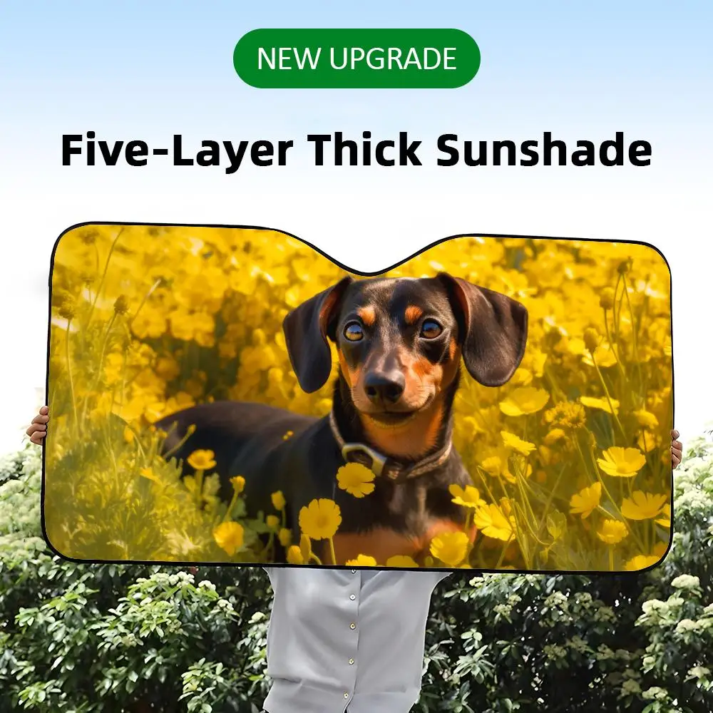 Cute Dachshund Dog Pet Sun Visor Five-Layer Aluminum Foil Car Sunshades WindshieldUV Protector & Heat Shield Front Window
Cute Dachshund Dog Pet Sun Visor Five-Layer Aluminum Foil Car Sunshades WindshieldUV Protector & Heat Shield Front Window