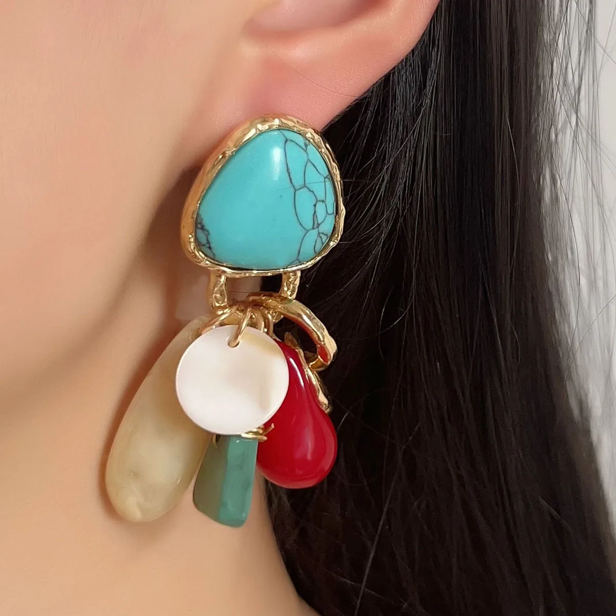 Fashion Retro Ethnic Style Earrings Trendy Irregular Geometric Resin Bead Earrings For Women Lady Creative Personalized Earrings
Fashion Retro Ethnic Style Earrings Trendy Irregular Geometric Resin Bead Earrings For Women Lady Creative Personalized Earrings