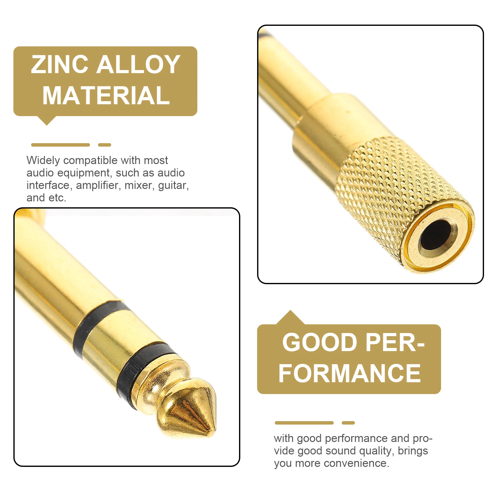 6Pcs 6.35mm to 3.5mm Audio Adapter with Zinc Alloy Connector Stereo Headphone Jack Adapter for Mic Instrument Home Studio
6Pcs 6.35mm to 3.5mm Audio Adapter with Zinc Alloy Connector Stereo Headphone Jack Adapter for Mic Instrument Home Studio