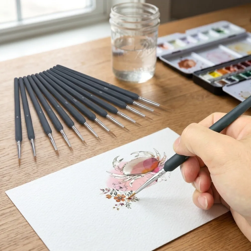 18PCS Fine Point Tip Liner Paint Brushes Precise Line Control Firm Fastening Joint Watercolor Liner Tools Resilient Wolf Fiber
18PCS Fine Point Tip Liner Paint Brushes Precise Line Control Firm Fastening Joint Watercolor Liner Tools Resilient Wolf Fiber
