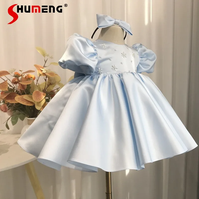 Элегантное синее атласное платье-принцесса для девочек, вечернее платье-туту на день рождения, весеннее праздничное платье для фотосессий, милое платье для девочек
Элегантное синее атласное платье-принцесса для девочек, вечернее платье-туту на день рождения, весеннее праздничное платье для фотосессий, милое платье для девочек