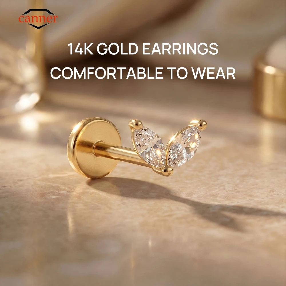 CANNER 1PC 14K Solid Gold Titanium Horse Eye CZ Flat Head Puncture Ear Bone Stud For Women Hypoallergenic Classic Earring Gift
CANNER 1PC 14K Solid Gold Titanium Horse Eye CZ Flat Head Puncture Ear Bone Stud For Women Hypoallergenic Classic Earring Gift
