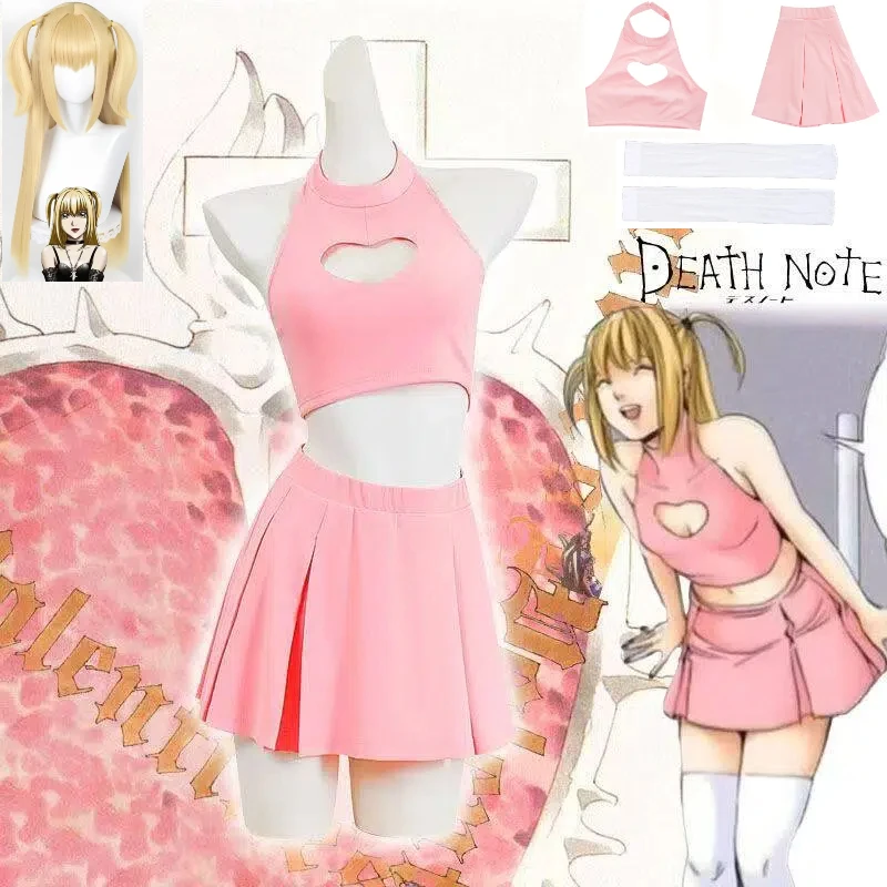 Anime Death Note Misa Amane Cosplay Costume Pink Mini Dress Wig Heart Cheerleading Skirt Set Halloween Anime Role Play Outfit
Anime Death Note Misa Amane Cosplay Costume Pink Mini Dress Wig Heart Cheerleading Skirt Set Halloween Anime Role Play Outfit