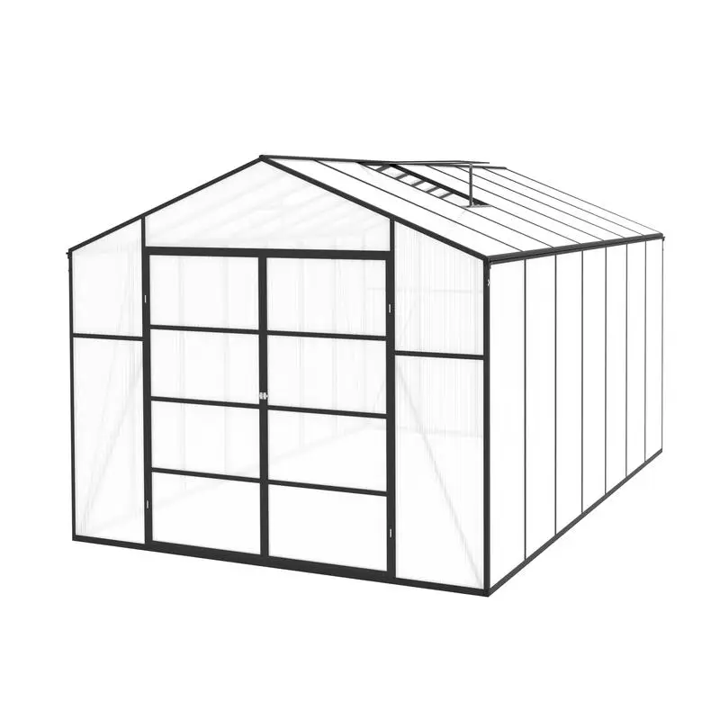 Windproof Aluminum Greenhouse 10x14 FT Heavy Duty Walk-in Polycarbonate Greenhouse for Outdoor Backyard All Season Use
Windproof Aluminum Greenhouse 10x14 FT Heavy Duty Walk-in Polycarbonate Greenhouse for Outdoor Backyard All Season Use