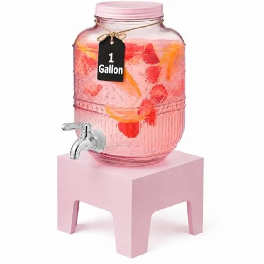 Beverage Dispenser 1 Gallon, Glass Drink Dispenser with Wooden Base Stand, Wide Mouth Jar for Lemonade, Iced Tea, Infused Water
Beverage Dispenser 1 Gallon, Glass Drink Dispenser with Wooden Base Stand, Wide Mouth Jar for Lemonade, Iced Tea, Infused Water