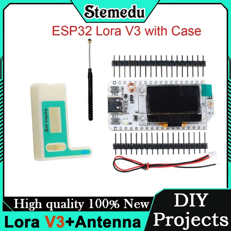 Плата разработки узла Heltec LoRa 32 V3 SX1262, чип 0,96 дюйма, OLED-Fi/BLE/LoRa, трехрежимный комплект IoT 868/915 МГц с чехлом
Плата разработки узла Heltec LoRa 32 V3 SX1262, чип 0,96 дюйма, OLED-Fi/BLE/LoRa, трехрежимный комплект IoT 868/915 МГц с чехлом