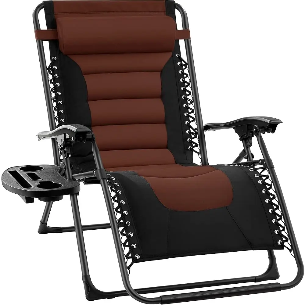 Oversized Padded Zero Gravity Chair, Folding Outdoor Patio Recliner, Xl Anti Gravity Lounger For Backyard W/Headrest, Cup
Oversized Padded Zero Gravity Chair, Folding Outdoor Patio Recliner, Xl Anti Gravity Lounger For Backyard W/Headrest, Cup