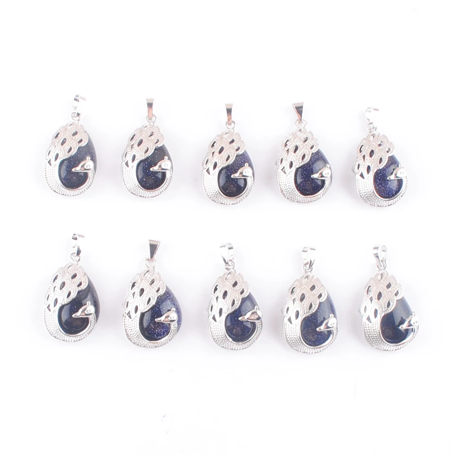 Natural Blue Sand Peacock Stone Pendant Charm For Necklaces Jewelry Making Women Exquisite Party 10Pcs AN4637
Natural Blue Sand Peacock Stone Pendant Charm For Necklaces Jewelry Making Women Exquisite Party 10Pcs AN4637
