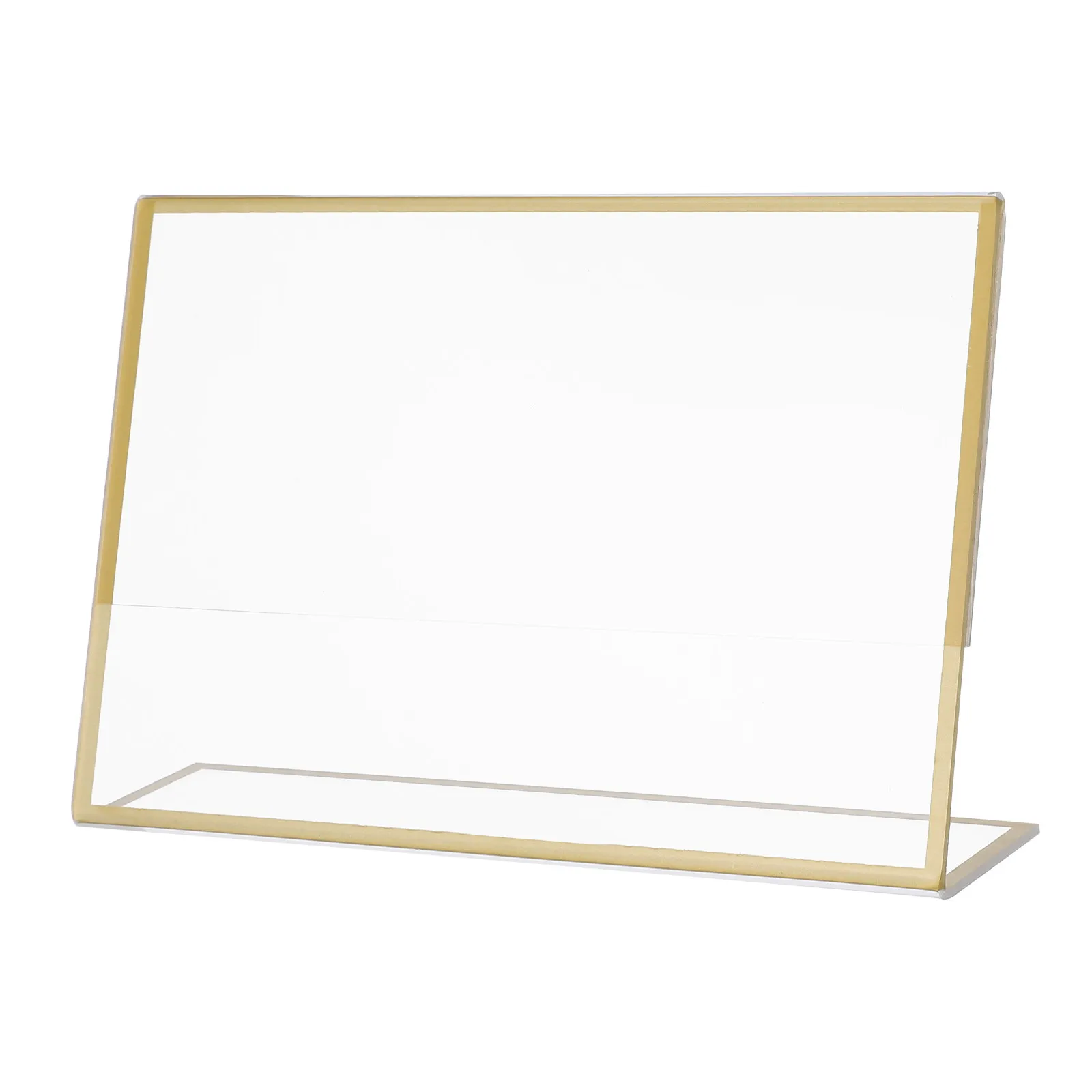 6Pcs Acrylic Sign Holder Clear Vertical L Shape Stand Slanted Back Design Paper Display Rack for Restaurant Office Table Number
6Pcs Acrylic Sign Holder Clear Vertical L Shape Stand Slanted Back Design Paper Display Rack for Restaurant Office Table Number