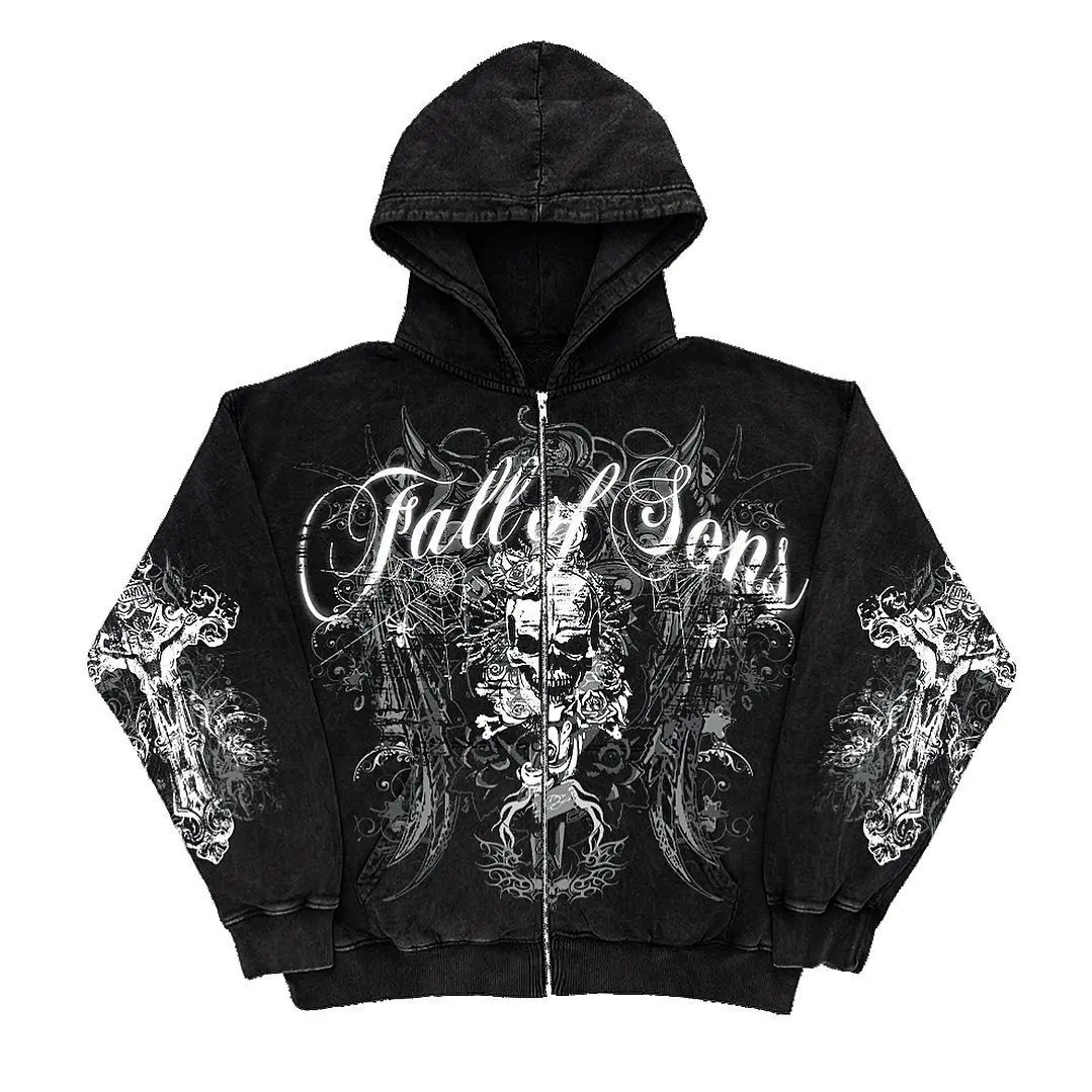 YK ex Winter Hoodie Skull Cross Zipper Print Sweatirt Regular Sve Fit for Daily Wear Resistant Deformation
YK ex Winter Hoodie Skull Cross Zipper Print Sweatirt Regular Sve Fit for Daily Wear Resistant Deformation