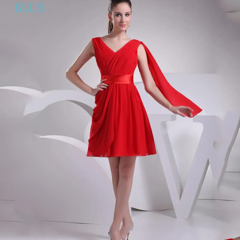 BLUE A-line Chiffon Cocktail Gown Beach V-Neck Pleating Elegant Woman Party Dresses Red Women Simple Low Back With Ribbon Sash
BLUE A-line Chiffon Cocktail Gown Beach V-Neck Pleating Elegant Woman Party Dresses Red Women Simple Low Back With Ribbon Sash