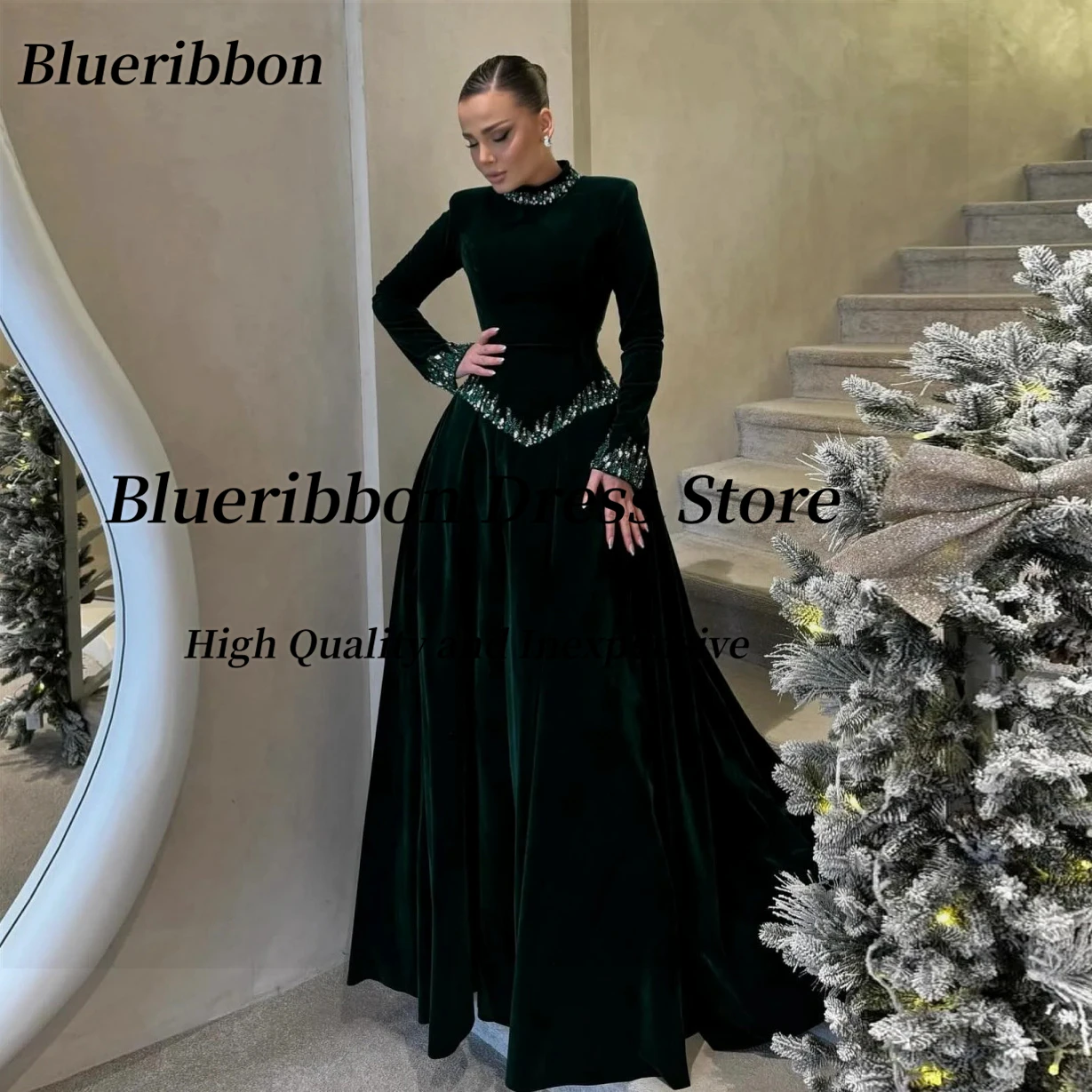 Blueribbon Мягкие велюровые вечерние платья с высоким воротником и бисером с длинными рукавами Платье для выпускного вечера Дубай Аравия Специальные вечерние платья по индивидуальному заказу
Blueribbon Мягкие велюровые вечерние платья с высоким воротником и бисером с длинными рукавами Платье для выпускного вечера Дубай Аравия Специальные вечерние платья по индивидуальному заказу