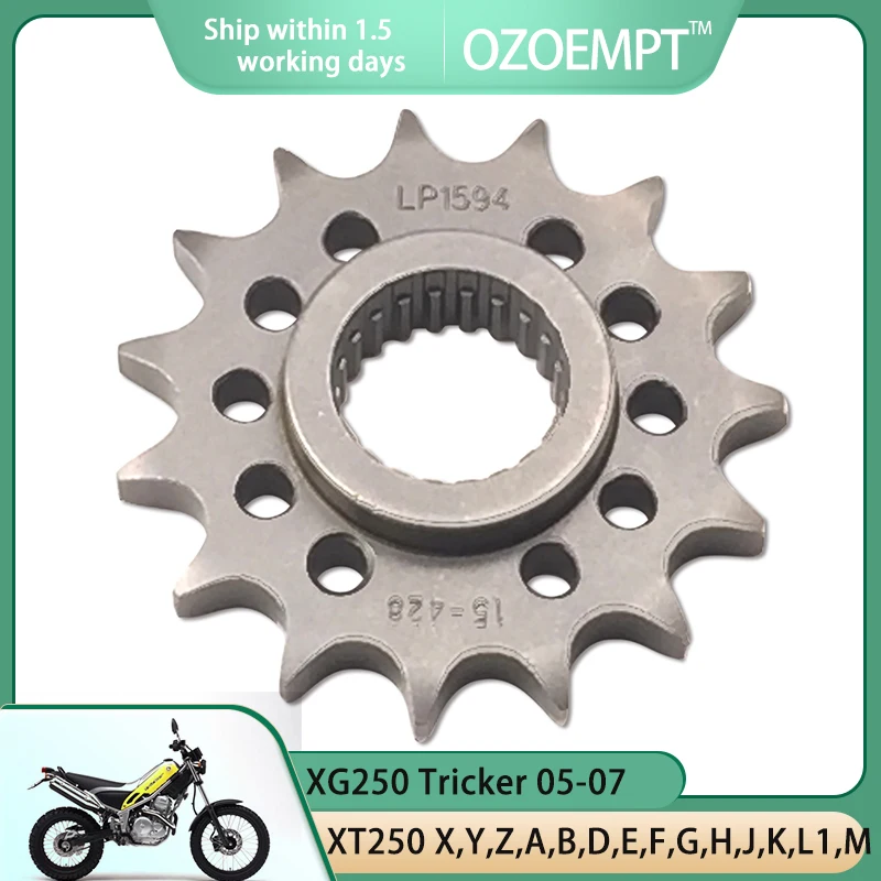Передняя Звездочка мотоцикла OZOEMPT 428-15T, применяется к XG250 Tricker XT250 X,Y,Z,A,B,D,E,F,G,H,J,K,L1,M,X Serrow3C5 YBR250 07-11
Передняя Звездочка мотоцикла OZOEMPT 428-15T, применяется к XG250 Tricker XT250 X,Y,Z,A,B,D,E,F,G,H,J,K,L1,M,X Serrow3C5 YBR250 07-11
