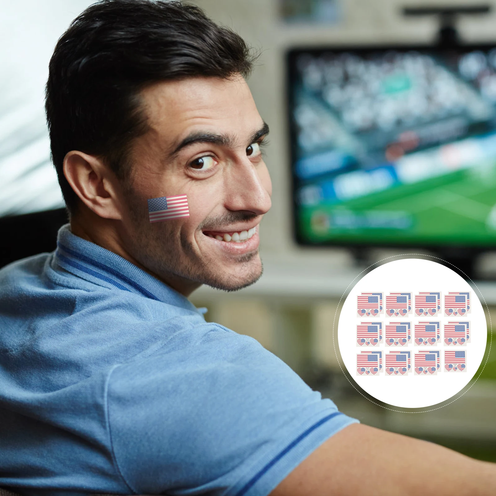 Independence Day Fan Face Stickers Patriotic American Flag Design Small Usa Decals Bulk Body Tattoos Reusable Car Window Door
Independence Day Fan Face Stickers Patriotic American Flag Design Small Usa Decals Bulk Body Tattoos Reusable Car Window Door