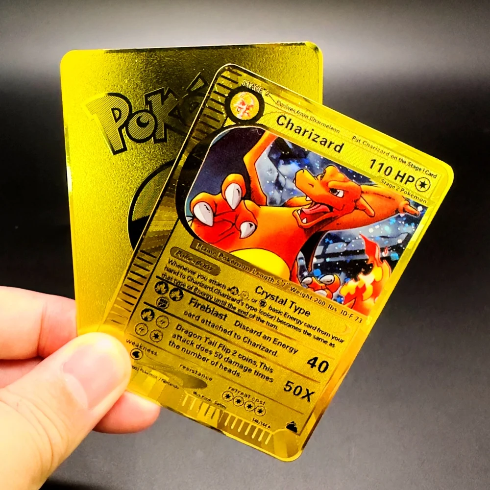 Pokemon Metal Cards Charizard Gyarados Single Cards Classic Game Collection Cards PTCG Proxy Card
Pokemon Metal Cards Charizard Gyarados Single Cards Classic Game Collection Cards PTCG Proxy Card