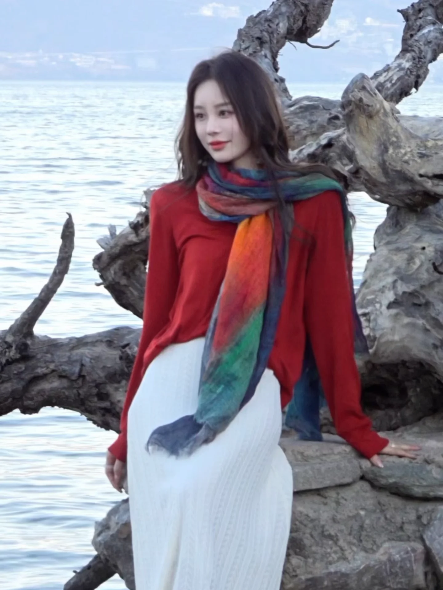 Iris Oxygen Thin V-neck Open Cardigan Red Early Spring Top Women's Loose Knitted Long Sleeve UV Protection Fashion Springwear
Iris Oxygen Thin V-neck Open Cardigan Red Early Spring Top Women's Loose Knitted Long Sleeve UV Protection Fashion Springwear