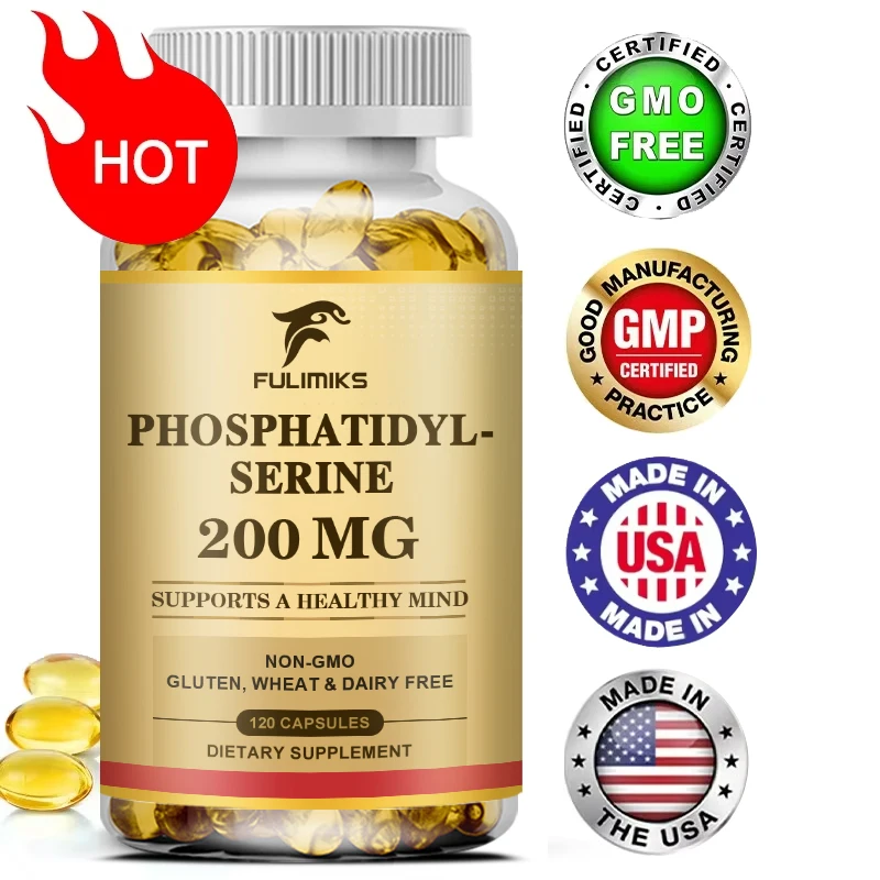 Капсулы PhosphatidylSerine, высокая абсорбция, добавка для поддержки памяти, фокуса, когнитивного периода, сна и здоровья мозга 
Капсулы PhosphatidylSerine, высокая абсорбция, добавка для поддержки памяти, фокуса, когнитивного периода, сна и здоровья мозга
