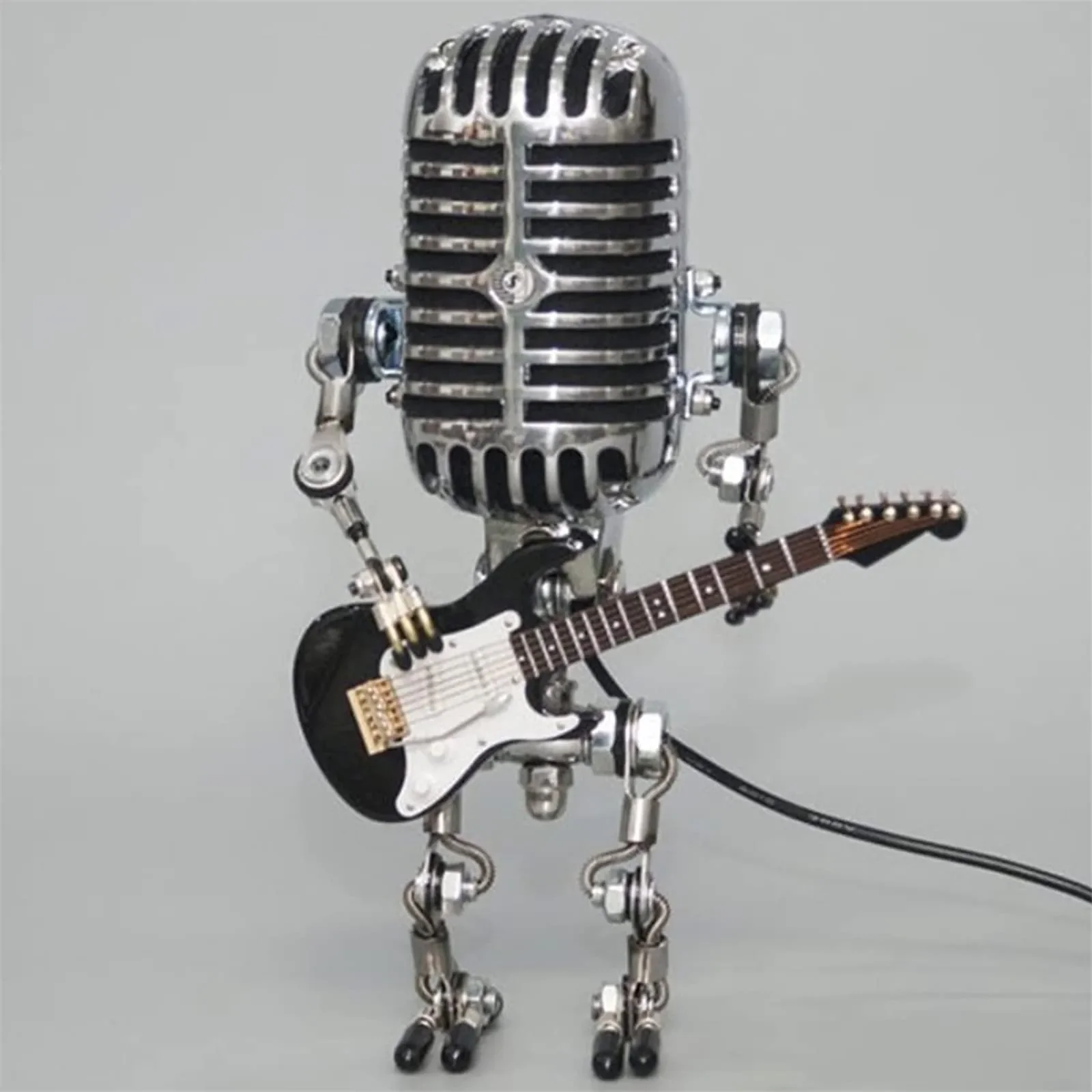 Metal Microphone Guitar With Light Home Bedroom Living Room Study Desktop Metal Art Crafts Ornaments Decor with USB Interface
Metal Microphone Guitar With Light Home Bedroom Living Room Study Desktop Metal Art Crafts Ornaments Decor with USB Interface