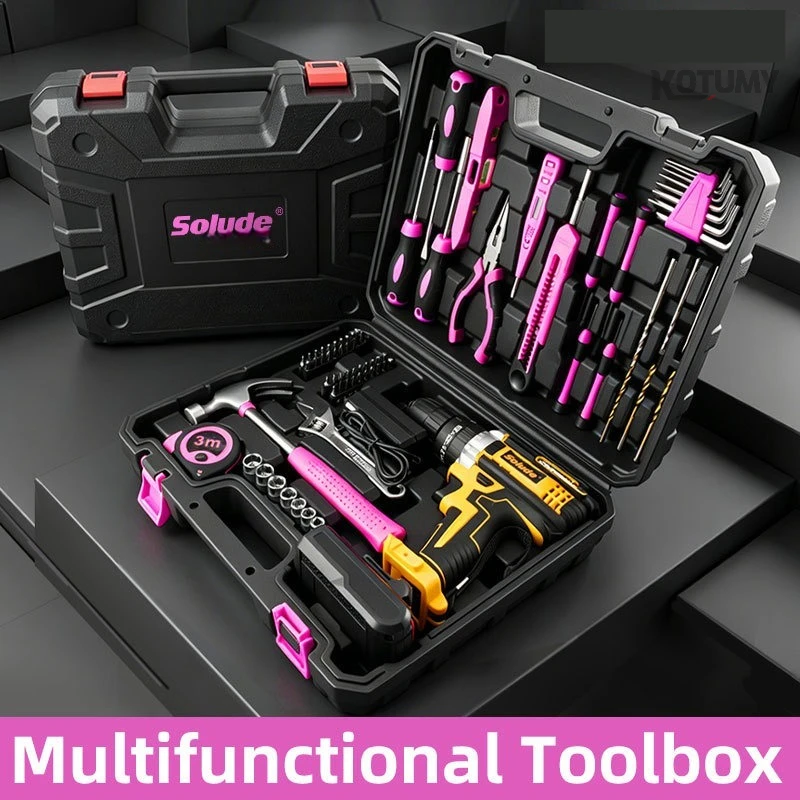 21V Cordless Impact Drill Set Household Repair Tool Box Kit
21V Cordless Impact Drill Set Household Repair Tool Box Kit