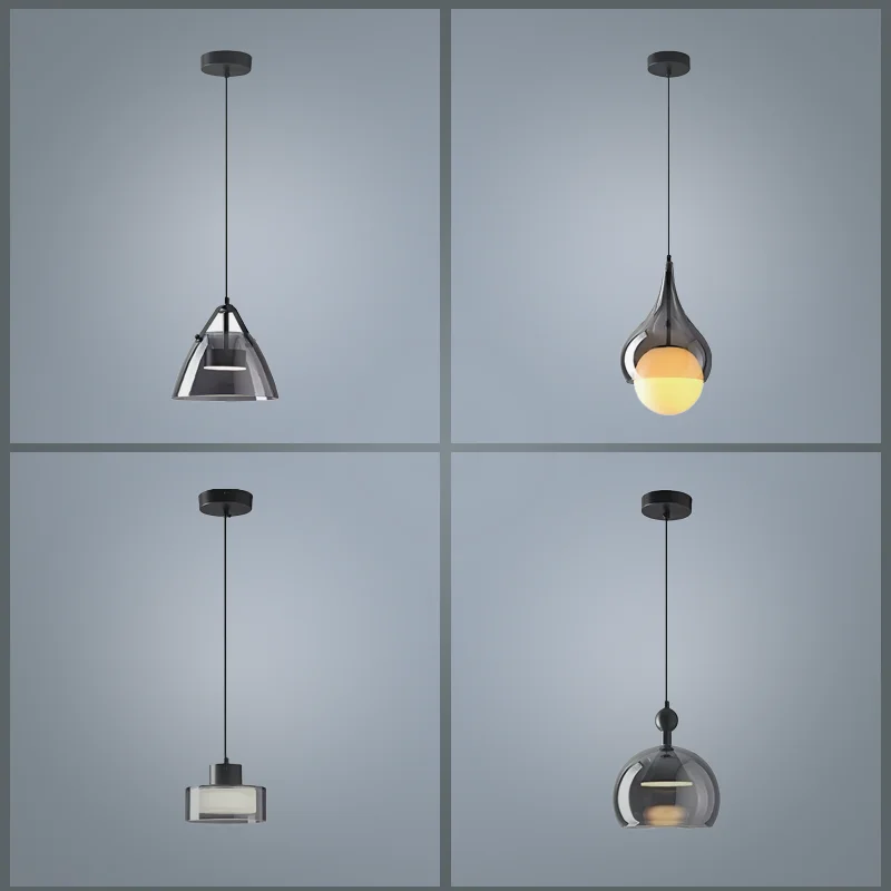 Italian Smoke Gray Glass Bedside Chandeliers, Dining Room Bedroom Hanging Light Fixtures, Interior Decor, Led Lighting
Italian Smoke Gray Glass Bedside Chandeliers, Dining Room Bedroom Hanging Light Fixtures, Interior Decor, Led Lighting