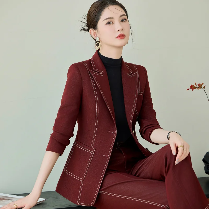 Высококачественный темно-синий женский костюм, комплект 2022, осень-зима, новый облегающий женский пиджак на двух пуговицах, модный утягивающий костюм, брюки
Высококачественный темно-синий женский костюм, комплект 2022, осень-зима, новый облегающий женский пиджак на двух пуговицах, модный утягивающий костюм, брюки