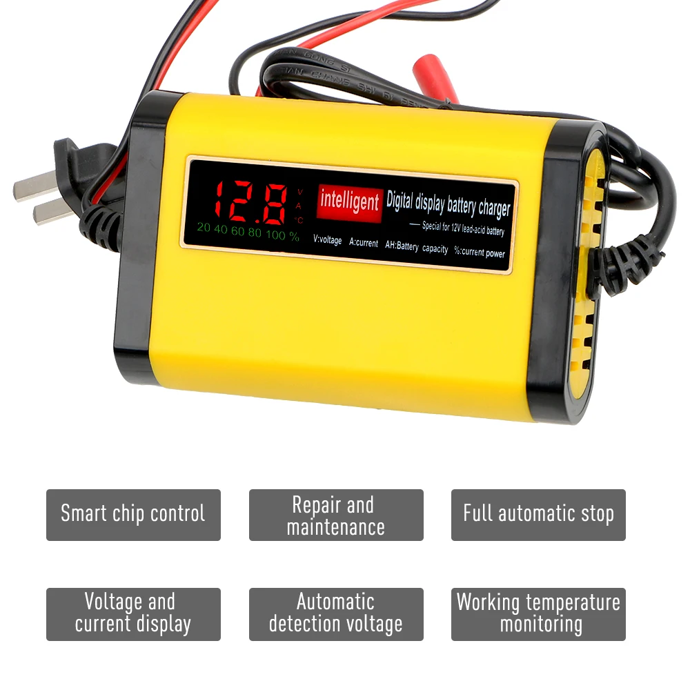 Automotive Battery Charger Maintainer 2A Full Automatic 3 Stage LCD Digital for AGM GEL Lead Acid
Automotive Battery Charger Maintainer 2A Full Automatic 3 Stage LCD Digital for AGM GEL Lead Acid