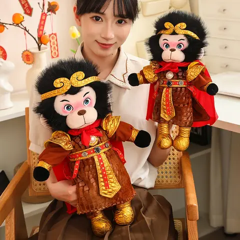 New Hot Sale Cool Monkey King Plush Doll Chinese Mythic Wukong Hot Game Black Mythic Character Creative Funny Gift For Kids