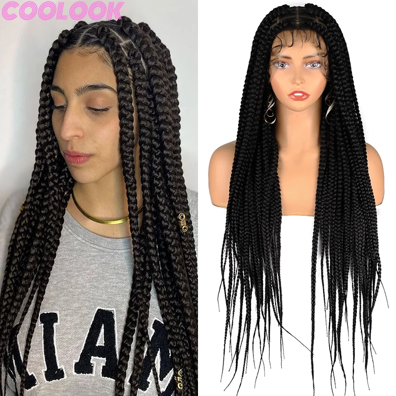 Synthetic Braid Full Lace Wigs 36" Heat Resistant Distressed Large Square Braids Lace Front Wigs Knotless Jumbo Box Braided Wigs
Synthetic Braid Full Lace Wigs 36" Heat Resistant Distressed Large Square Braids Lace Front Wigs Knotless Jumbo Box Braided Wigs