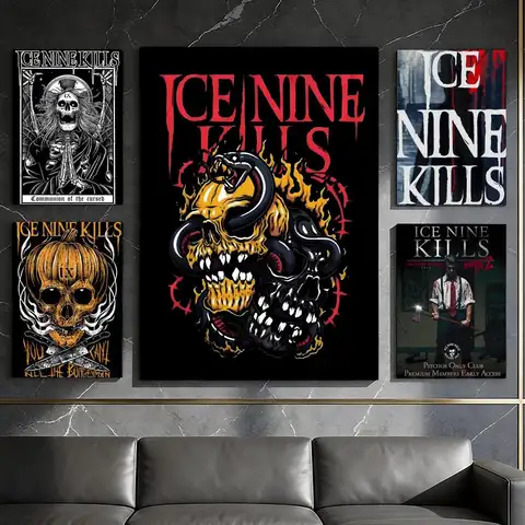 Ice N-Nine Kills Band Poster Waterproof Peel & Stick Wall Sticker Self Adhesive Art Decor For Living Room Bedroom