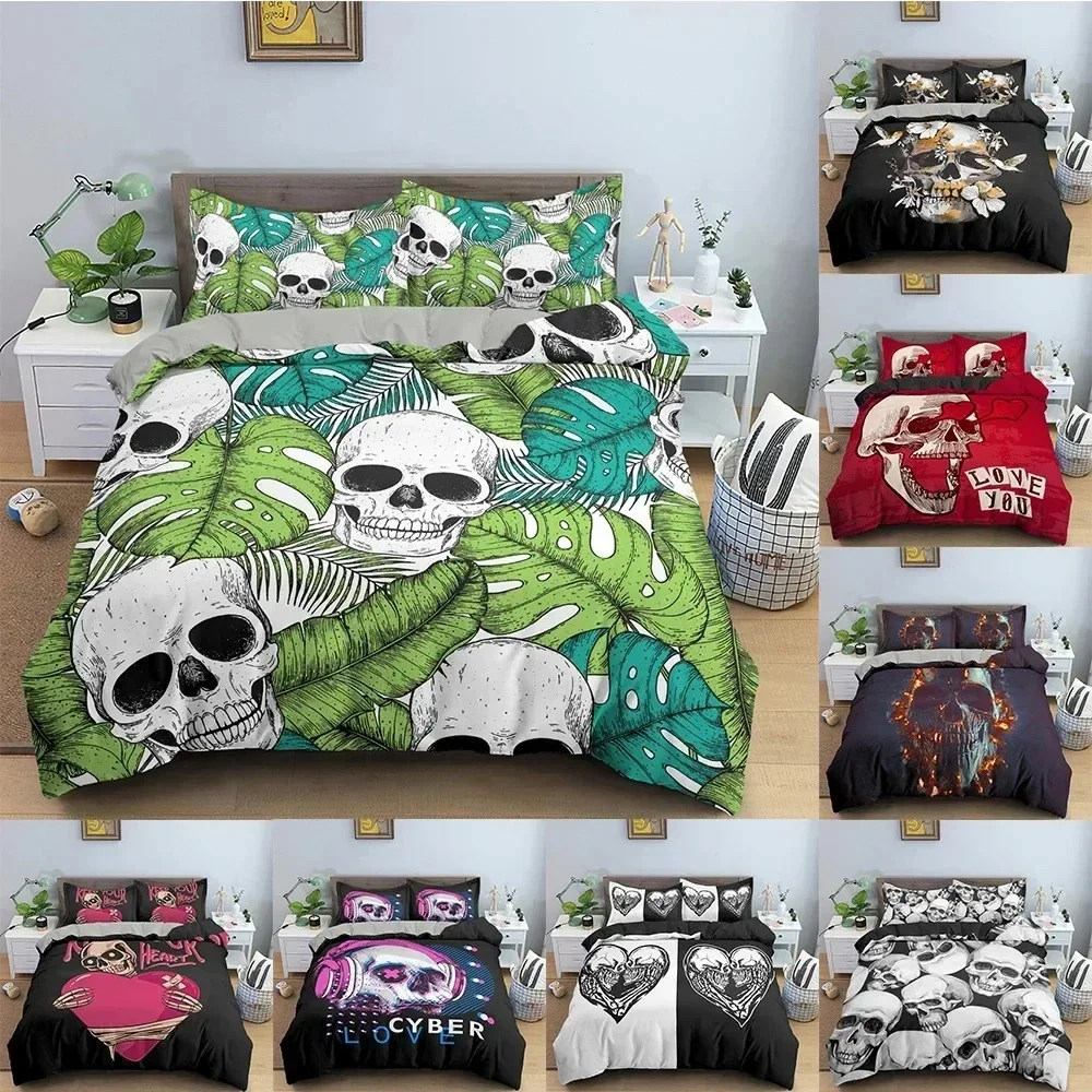 Skull Pattern Bedding Set For Bedroom Soft Cozy Duvet Cover Set Luxury Single Twin King Size Quilt Covers Home Textile
Skull Pattern Bedding Set For Bedroom Soft Cozy Duvet Cover Set Luxury Single Twin King Size Quilt Covers Home Textile