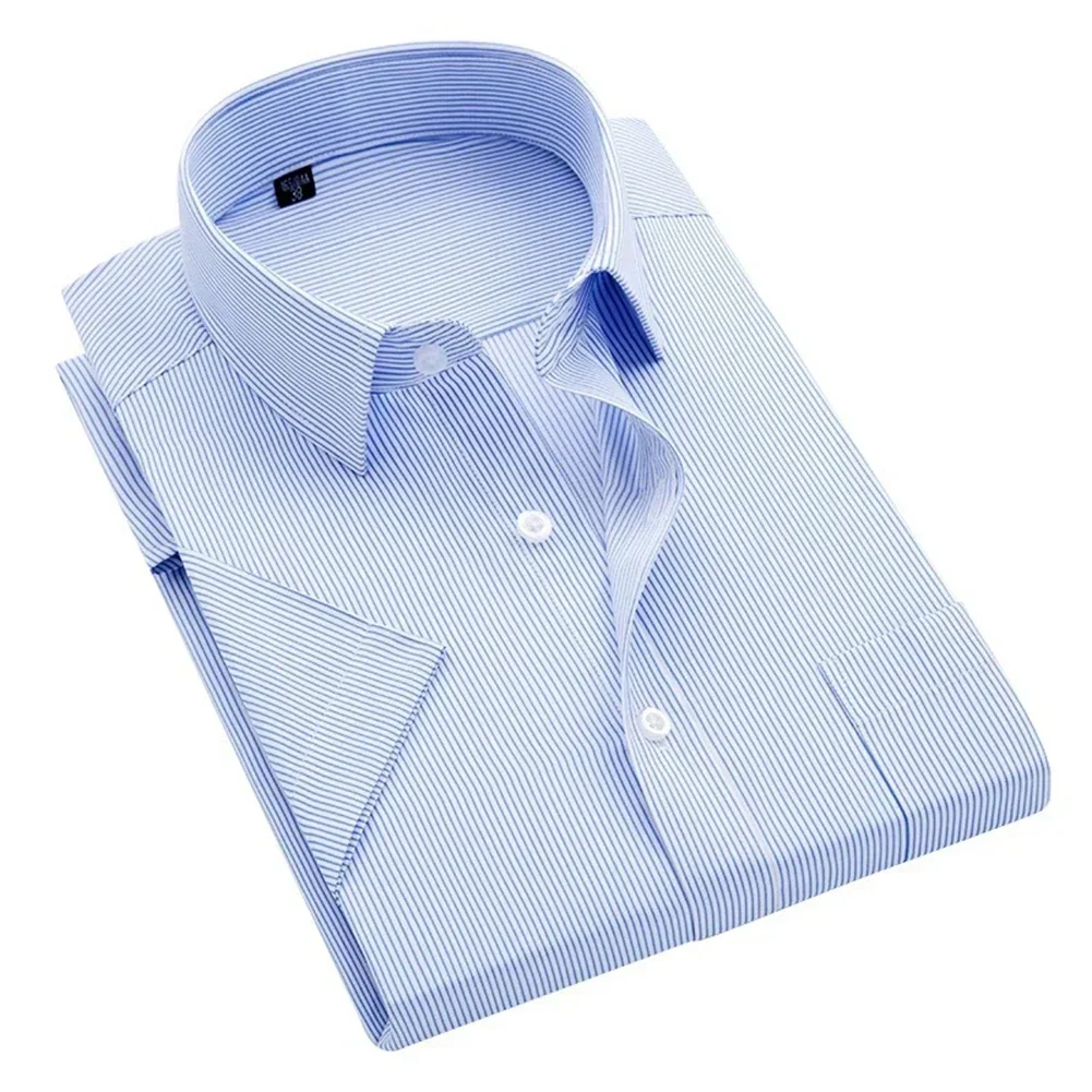 New Mens Summer Thin Short Sleeve Stripe Shirts Business Classic Formal Work Tops Simple Slim Lapel Button Fashion Male Shirts
New Mens Summer Thin Short Sleeve Stripe Shirts Business Classic Formal Work Tops Simple Slim Lapel Button Fashion Male Shirts