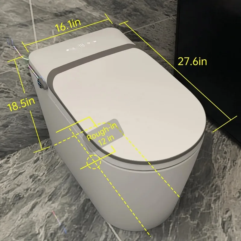 White Smart Toilet, Ultra-thin Remote Control Automatic Flushing Extended Toilet Bathroom Luxury Accessories
White Smart Toilet, Ultra-thin Remote Control Automatic Flushing Extended Toilet Bathroom Luxury Accessories