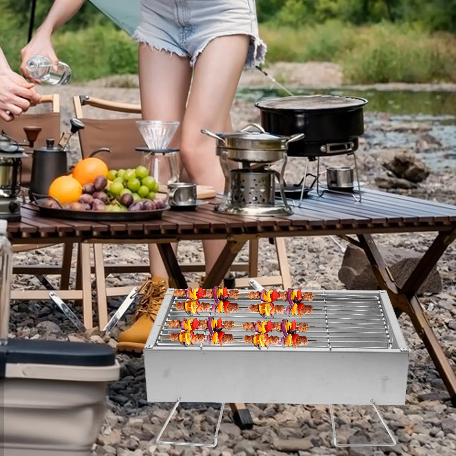 Foldable Outdoor Barbecue Grill Stainless Steel Compact Lightweight Camping Portable Bbq Rack Stove for Picnic Hiking
Foldable Outdoor Barbecue Grill Stainless Steel Compact Lightweight Camping Portable Bbq Rack Stove for Picnic Hiking