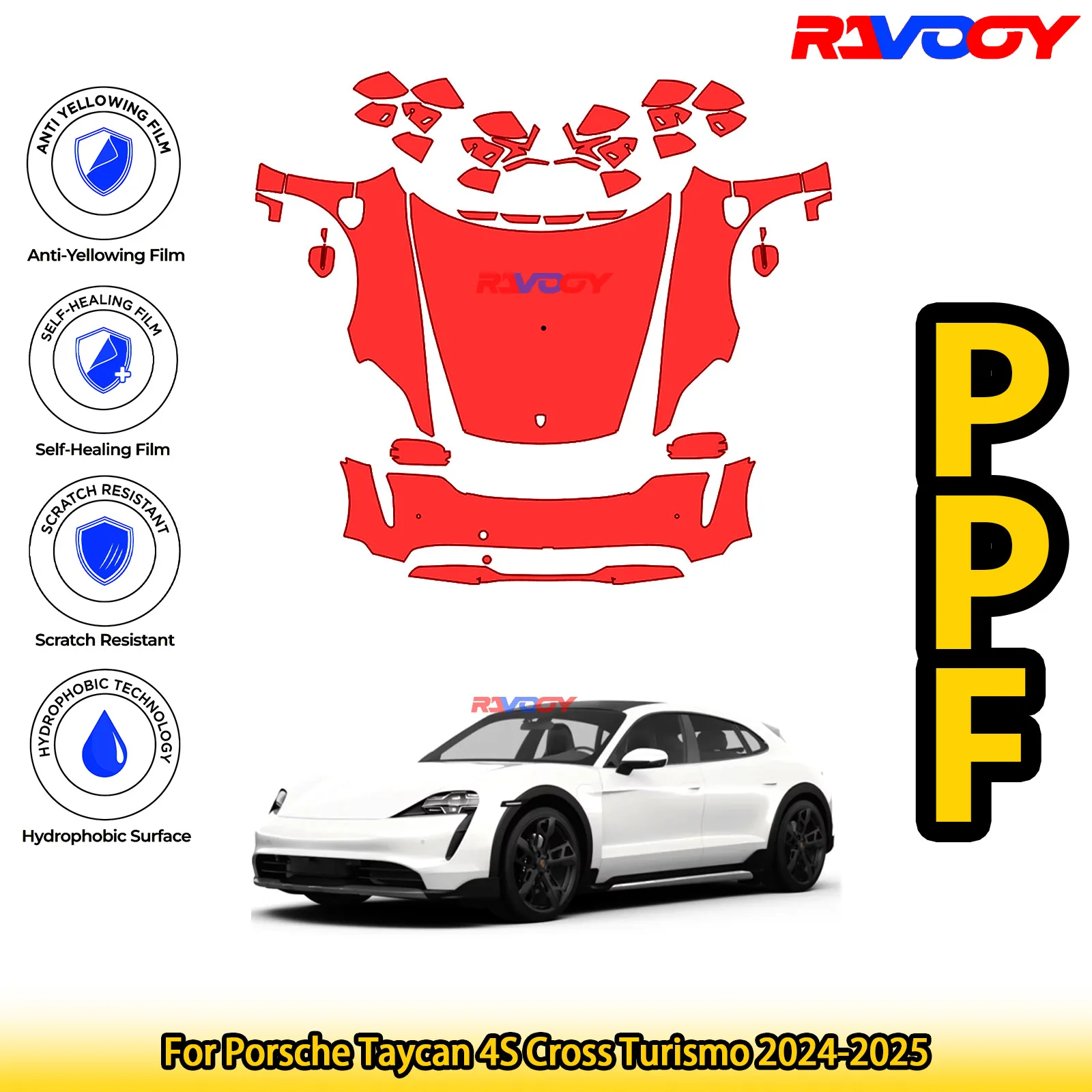 For Porsche Taycan 4S Cross Turismo 2024-2025 Glossy Matte Black Precut front PPF Kit Paint Protection Film
For Porsche Taycan 4S Cross Turismo 2024-2025 Glossy Matte Black Precut front PPF Kit Paint Protection Film