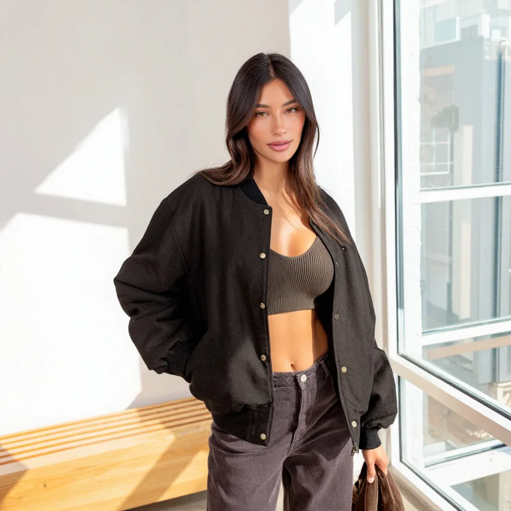 Casual Style Spring Autumn Jacket Ball Collar Design No Decoration Required For Women's Topwear
Casual Style Spring Autumn Jacket Ball Collar Design No Decoration Required For Women's Topwear